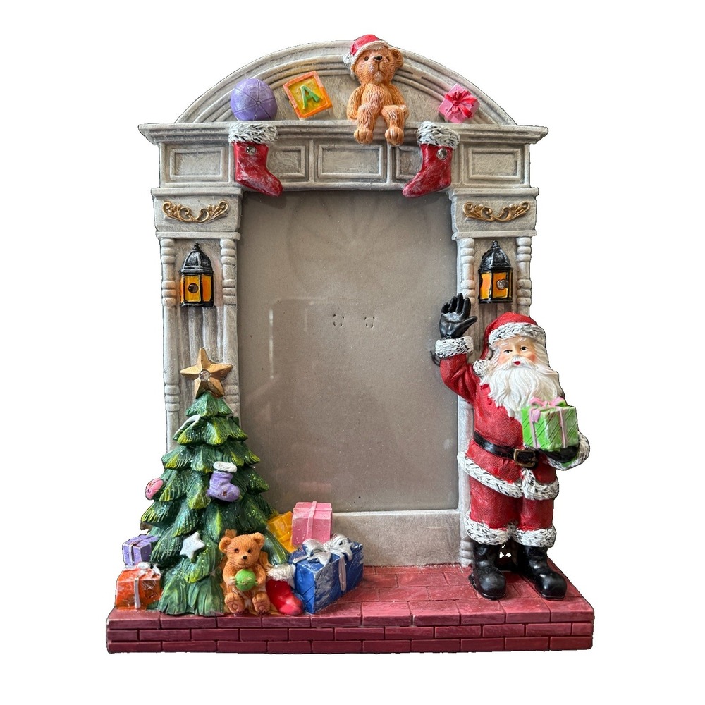 christmas picture frame 5x7 Light up Resin Santa Toys Mantel Toys Presents